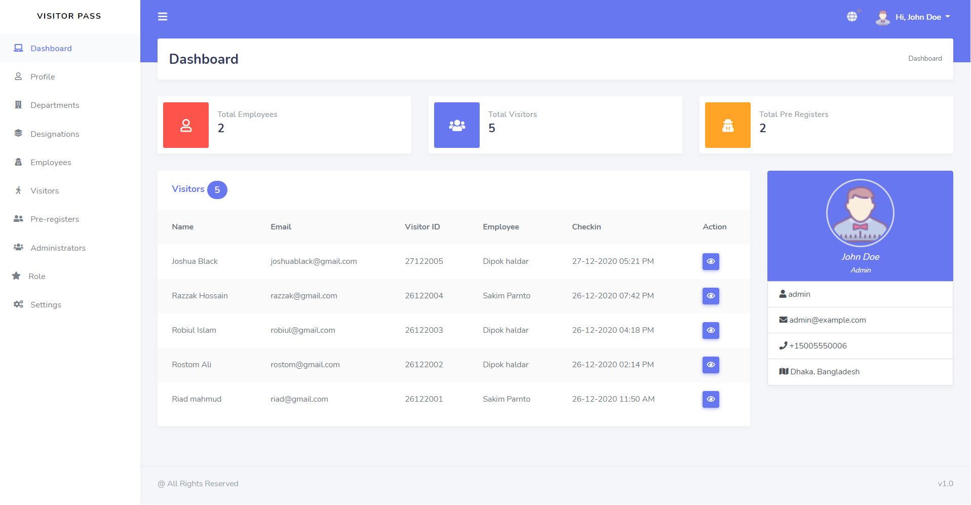 Check-in Dashboard