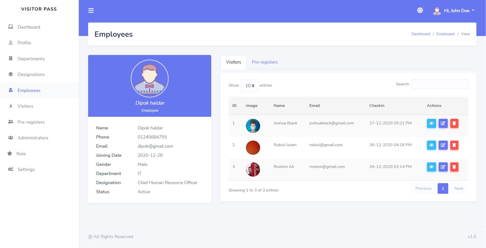 Check-in Dashboard