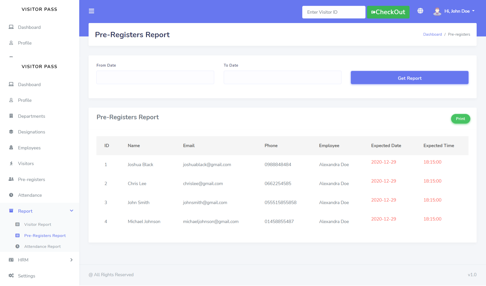 pre-register report