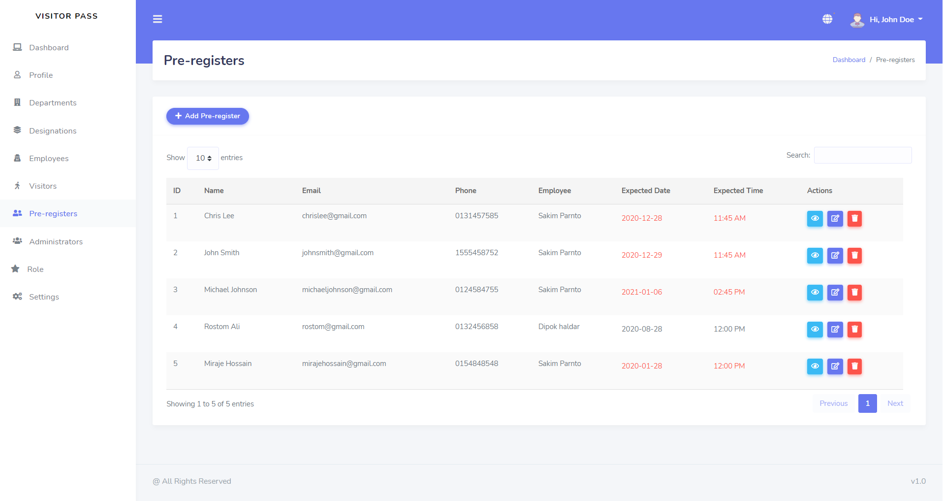 Check-in Dashboard