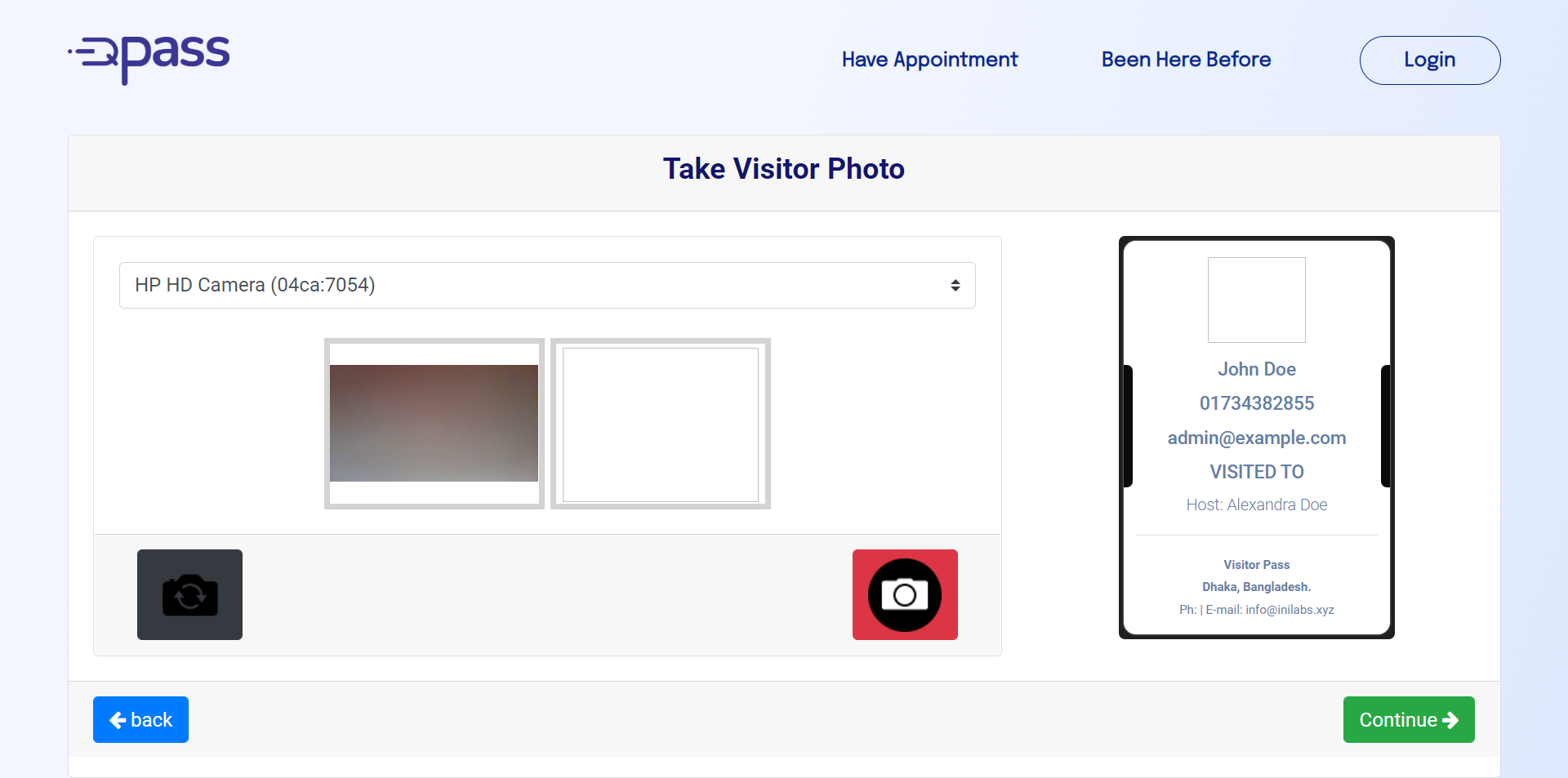 Check-in Second step